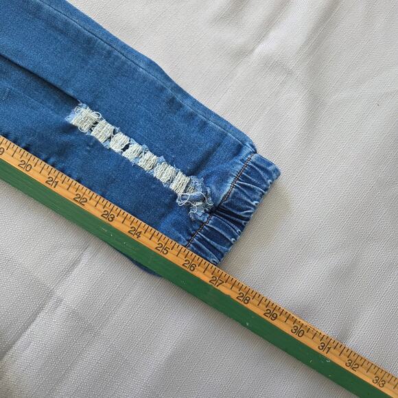 Bamboo Elastic Waist Distressed Jean Joggers Woman's Size Large (30 x 26 1/2) - Picture 5 of 6
